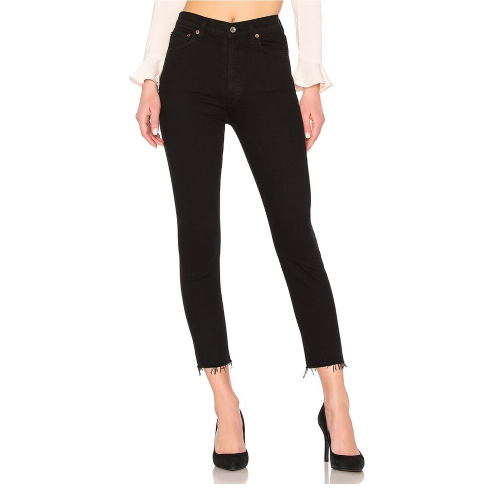 AGOLDE Nico High Rise Slim Fit Jeans - black size 28